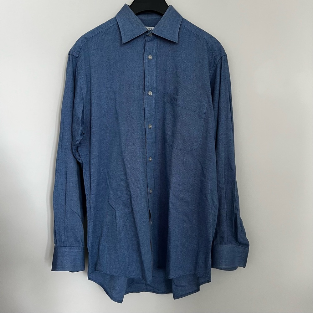 BALENCIAGA Blue Button Up Shirt